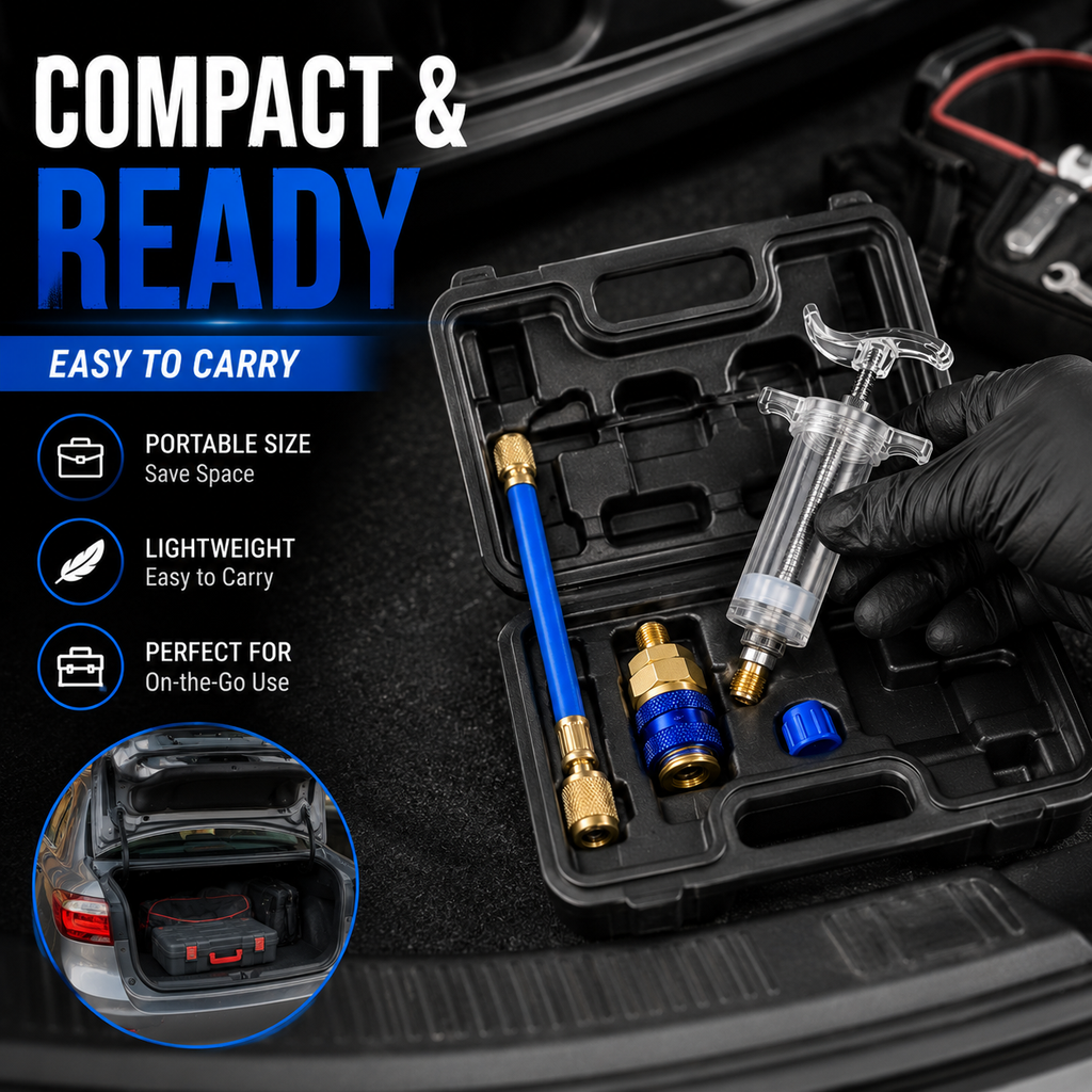 Fast • Clean • Accurate Injection-AC Oil & UV Dye Injector Kit