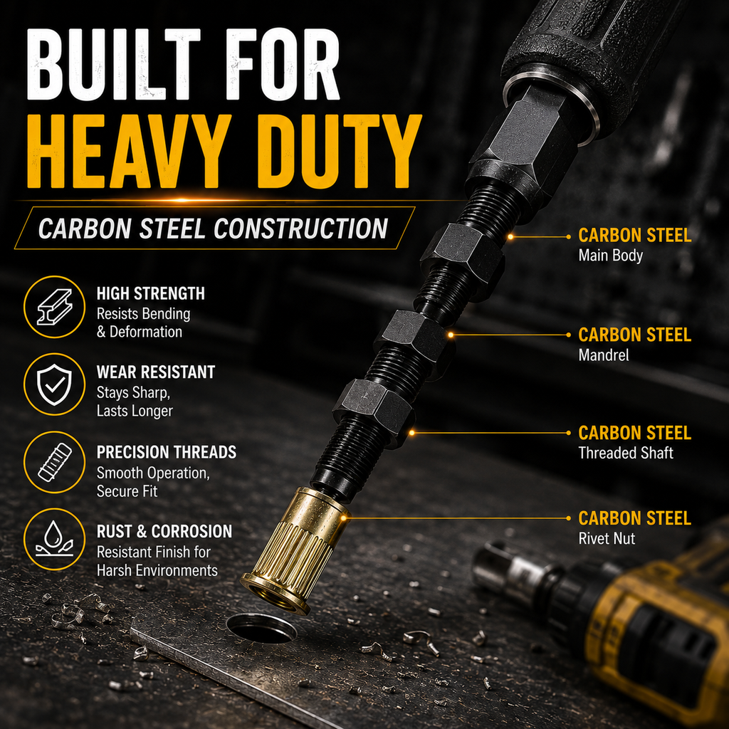 🛠️Head Rivet Nut Tool, M3 M4 M5 M6 M8 Rivnut Kit