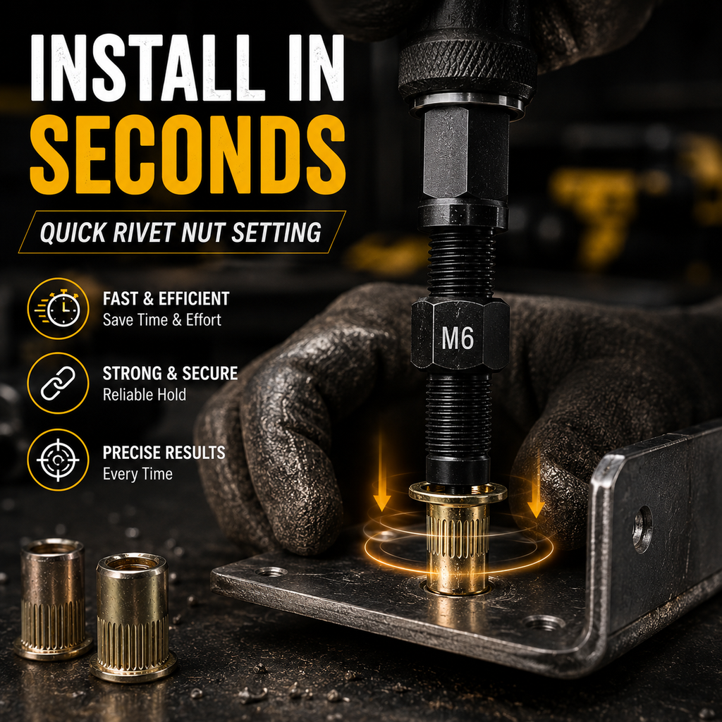 🛠️Head Rivet Nut Tool, M3 M4 M5 M6 M8 Rivnut Kit