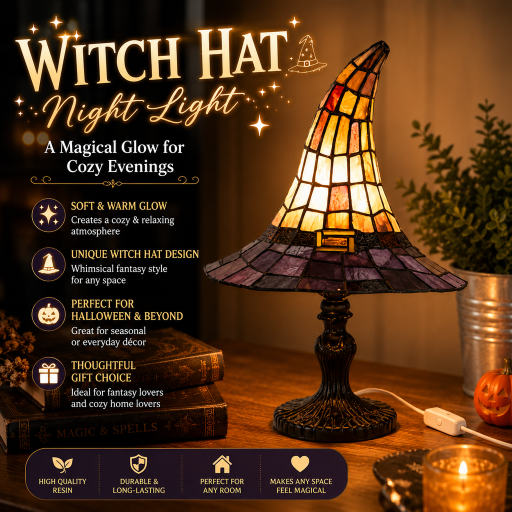 🔥Witch Hat Night Light | Magical Halloween Cozy Decor