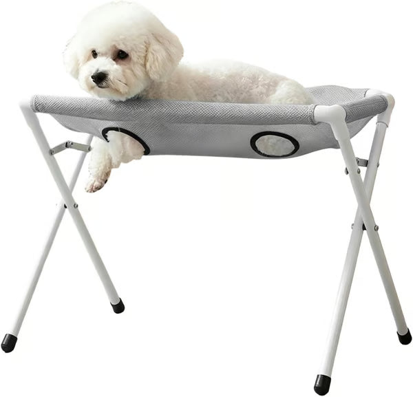 Pet Grooming Table - Breathable 8 Holes & Bite Resistant | Pet Grooming Table with Container for Puppy - Suitable for Cats Kittens Puppies Cutting Claws Cleaning