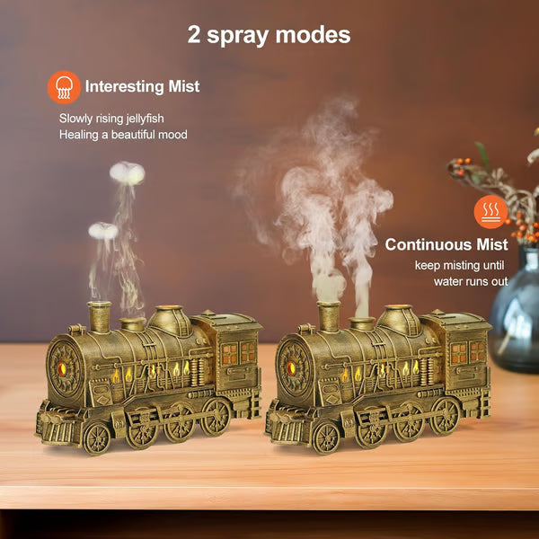 Train Diffuser 300ml, Aromatherapy Diffuser Cool Mist Ultrasonic Aroma Train Diffuser with Remote Control 2 Light 2 Mist Mode Auto Shut-Off for Bedroom Office