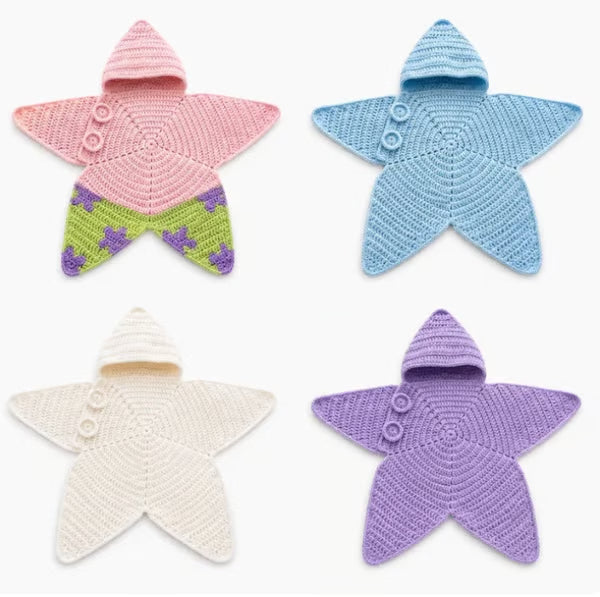 Star Knitted Baby Sleep Bag, Soft Warm Swaddle Blanket for Newborns, Cute Star Shape Sleeping Sack for Infants