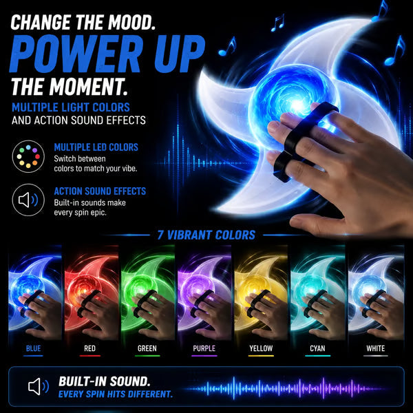 ⚡ Spinning LED Energy Toy – 360° Light & Sound Hand Spinner