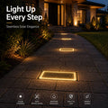 ☀️ Solar Paver Lights 4"×8" – Warm White Recessed Ground Lights for Driveways, Walkways & Patios