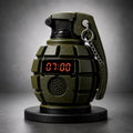 Grenade Alarm Clock with Interactive Safety Ring Deactivation; Military Tactical Style with Powerful Sound Alarm for Men and Teens